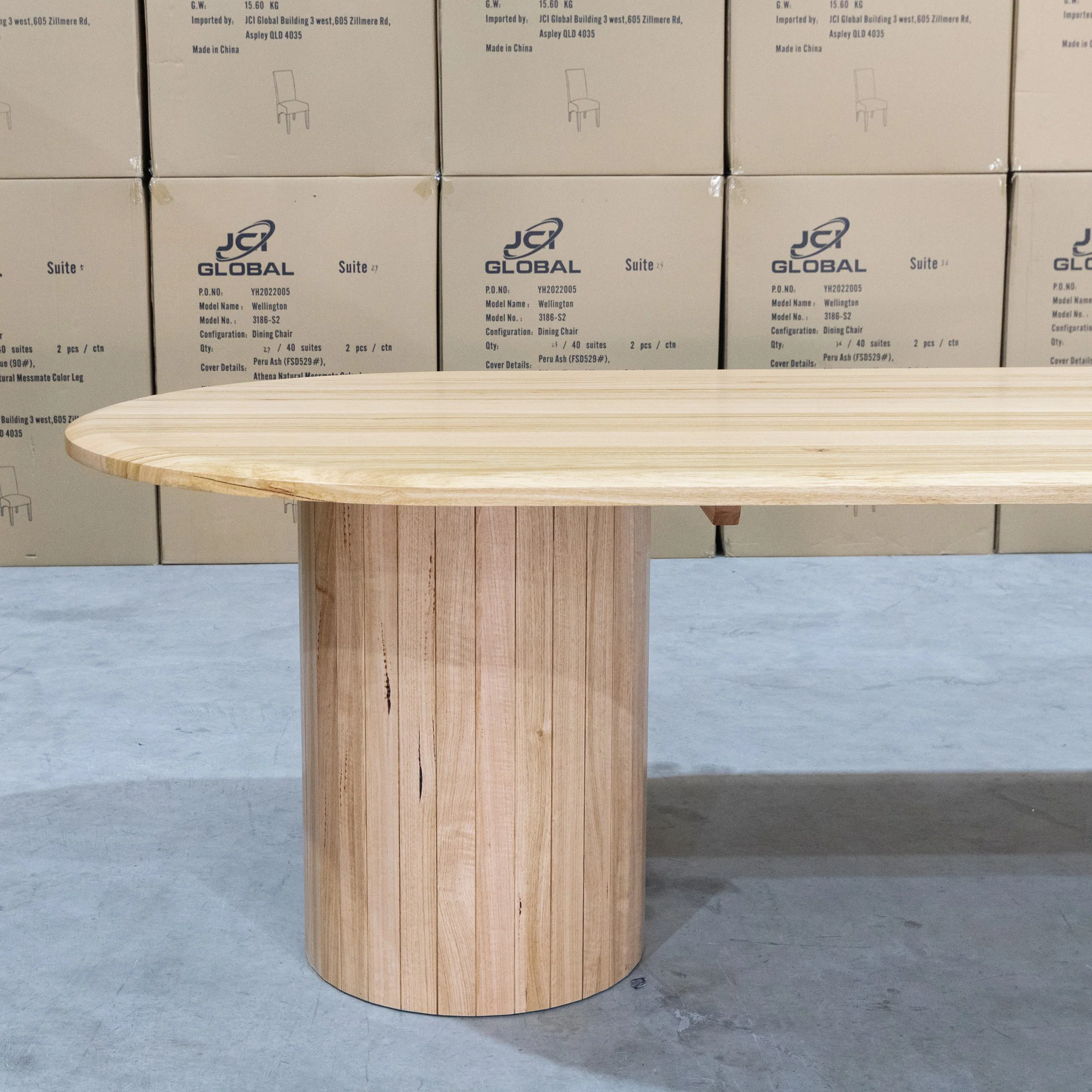 Semillon 240cm New Zealand Ash Oval Dining Table - Natural - Image 8