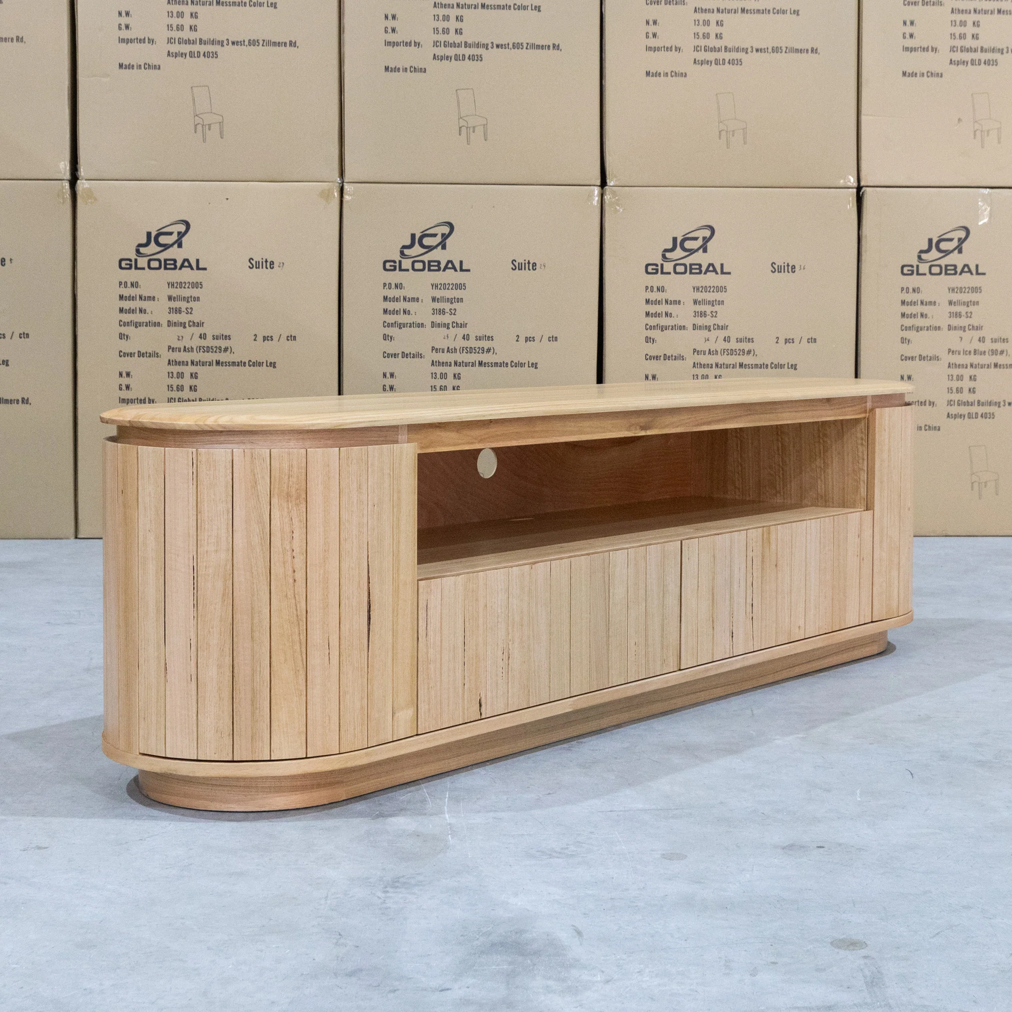 Semillon New Zealand Ash 2 Drawer Entertainment Unit - Natural - Image 12