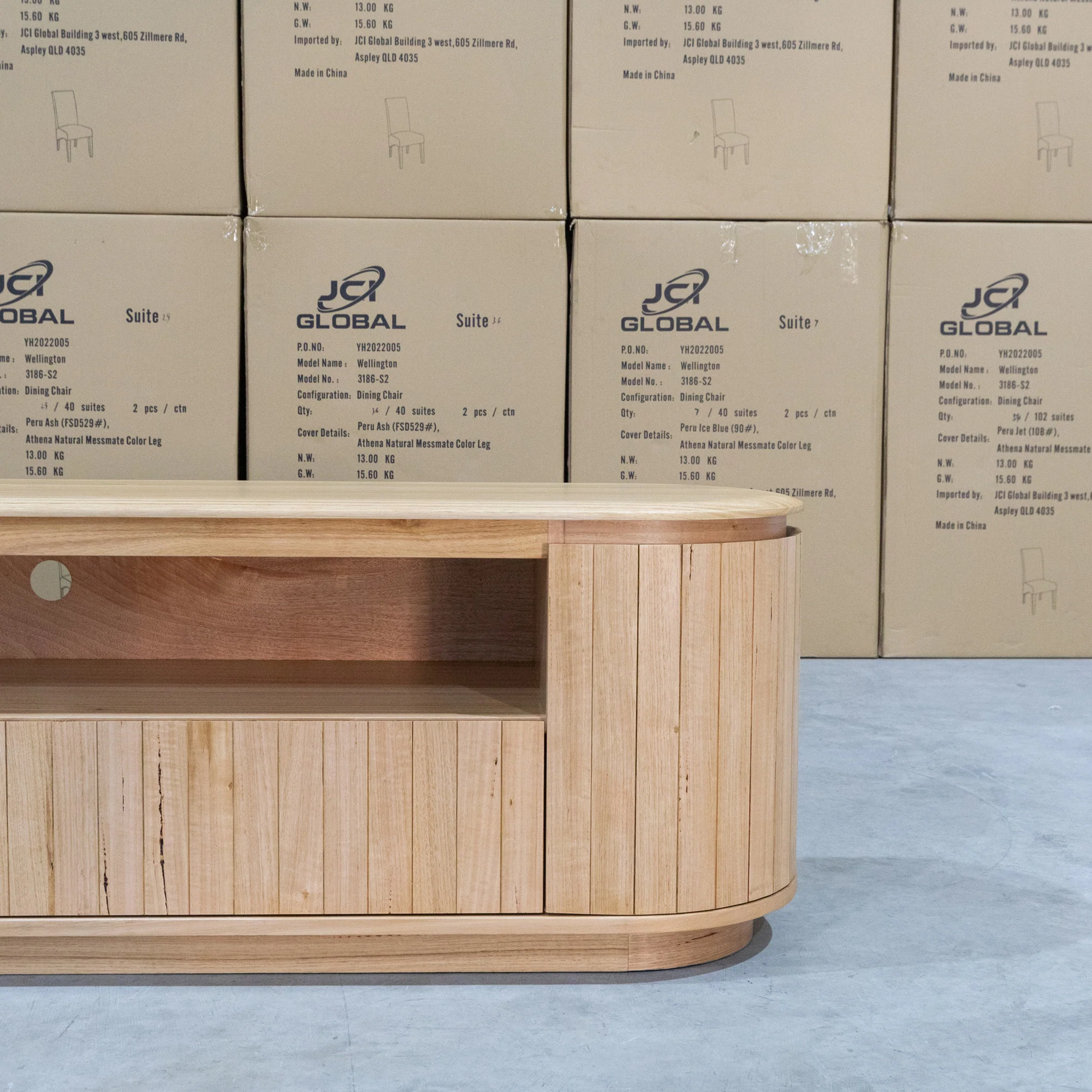 Semillon New Zealand Ash 2 Drawer Entertainment Unit - Natural - Image 8
