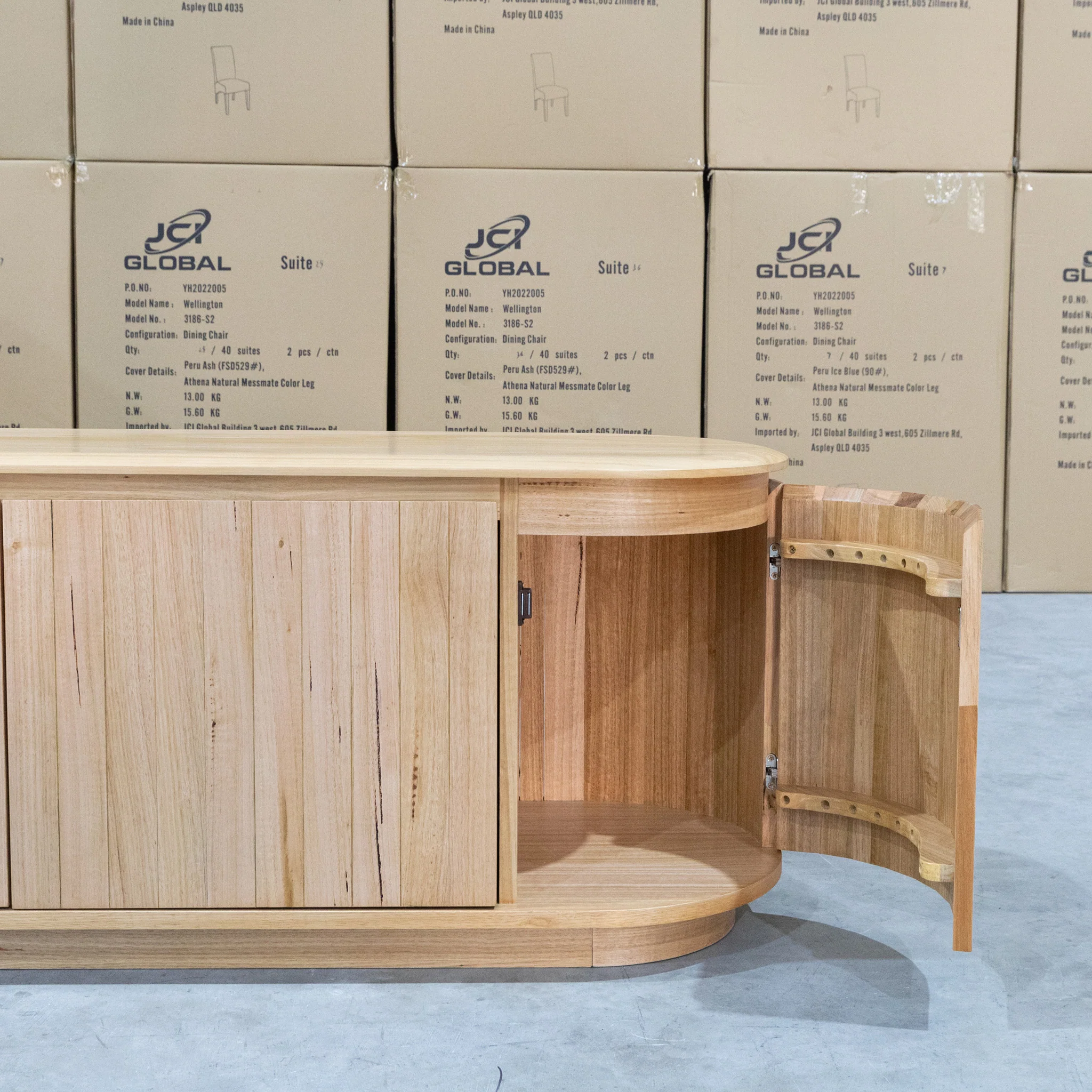 Semillon New Zealand Ash 5 Door Entertainment Unit - Natural - Image 11