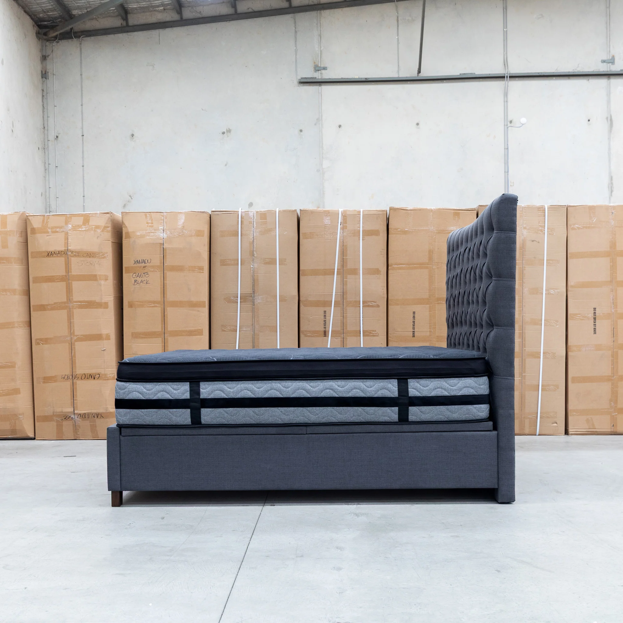 Sloane King Fabric Gas Lift Bed - Charcoal - Image 12