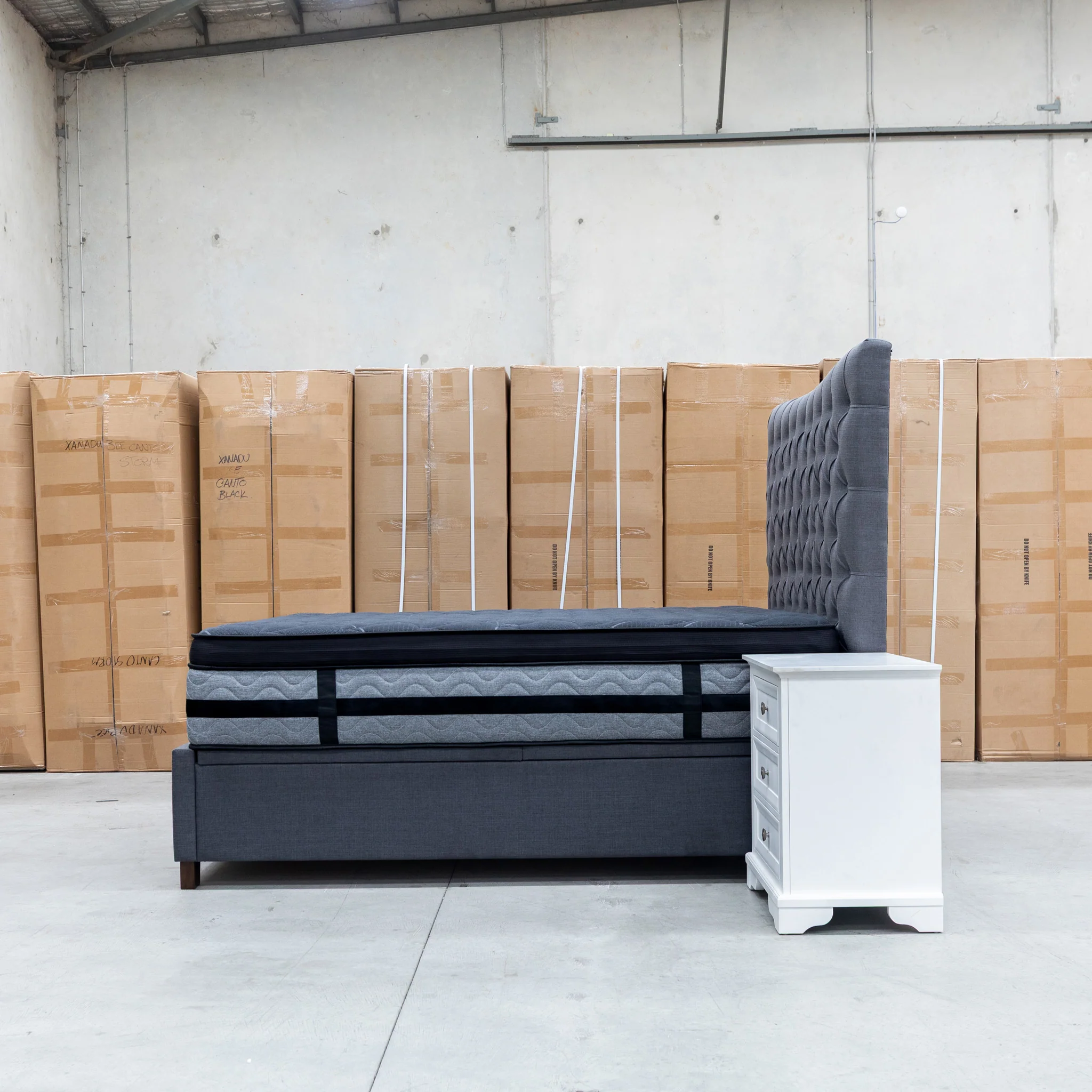 Sloane King Fabric Gas Lift Bed - Charcoal - Image 13