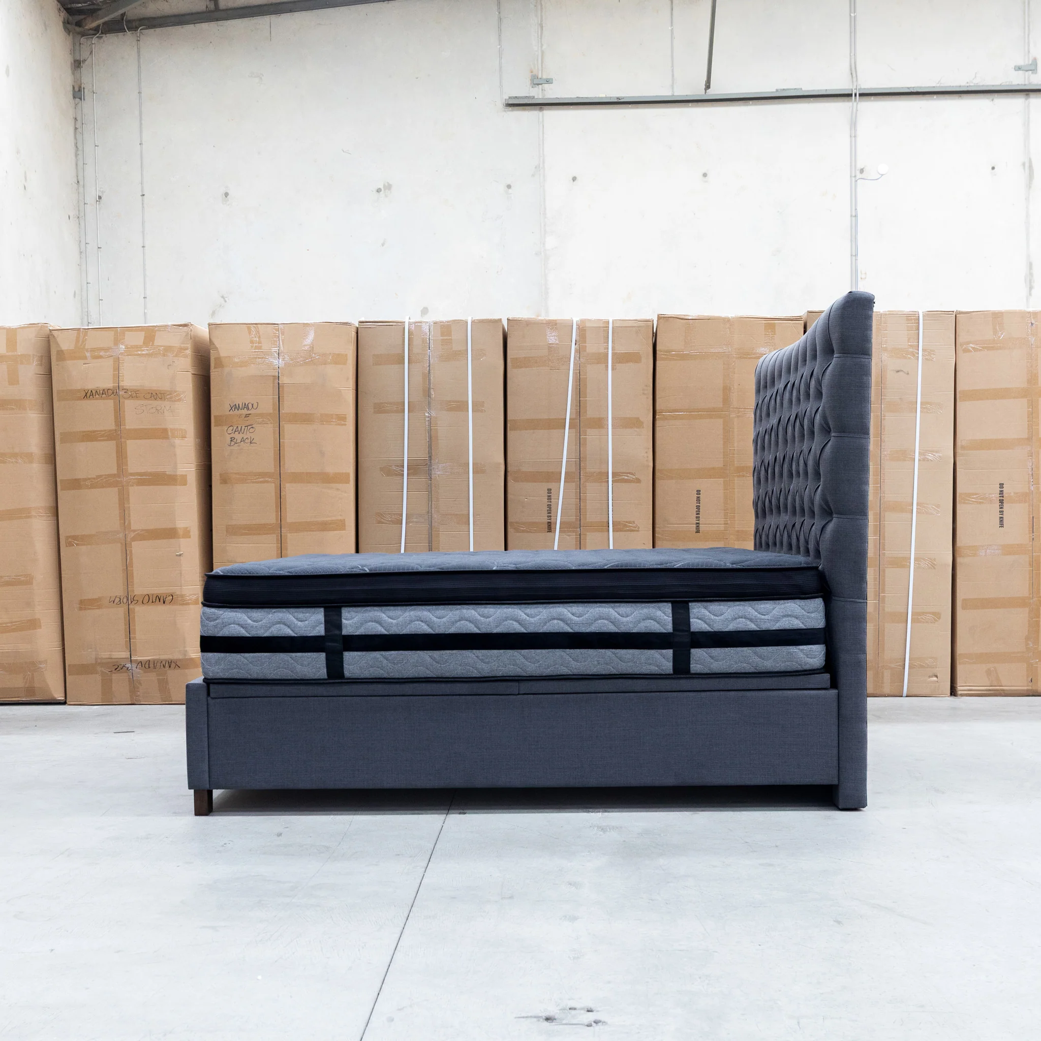 Sloane King Fabric Gas Lift Bed - Charcoal - Image 16