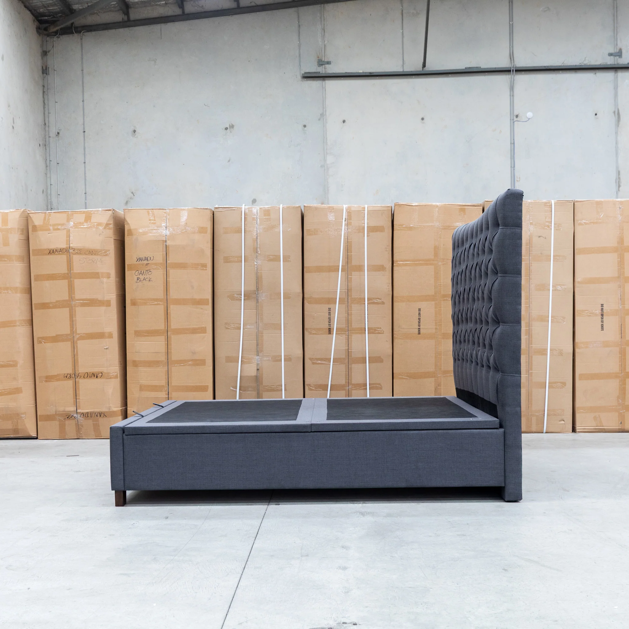 Sloane King Fabric Gas Lift Bed - Charcoal - Image 17
