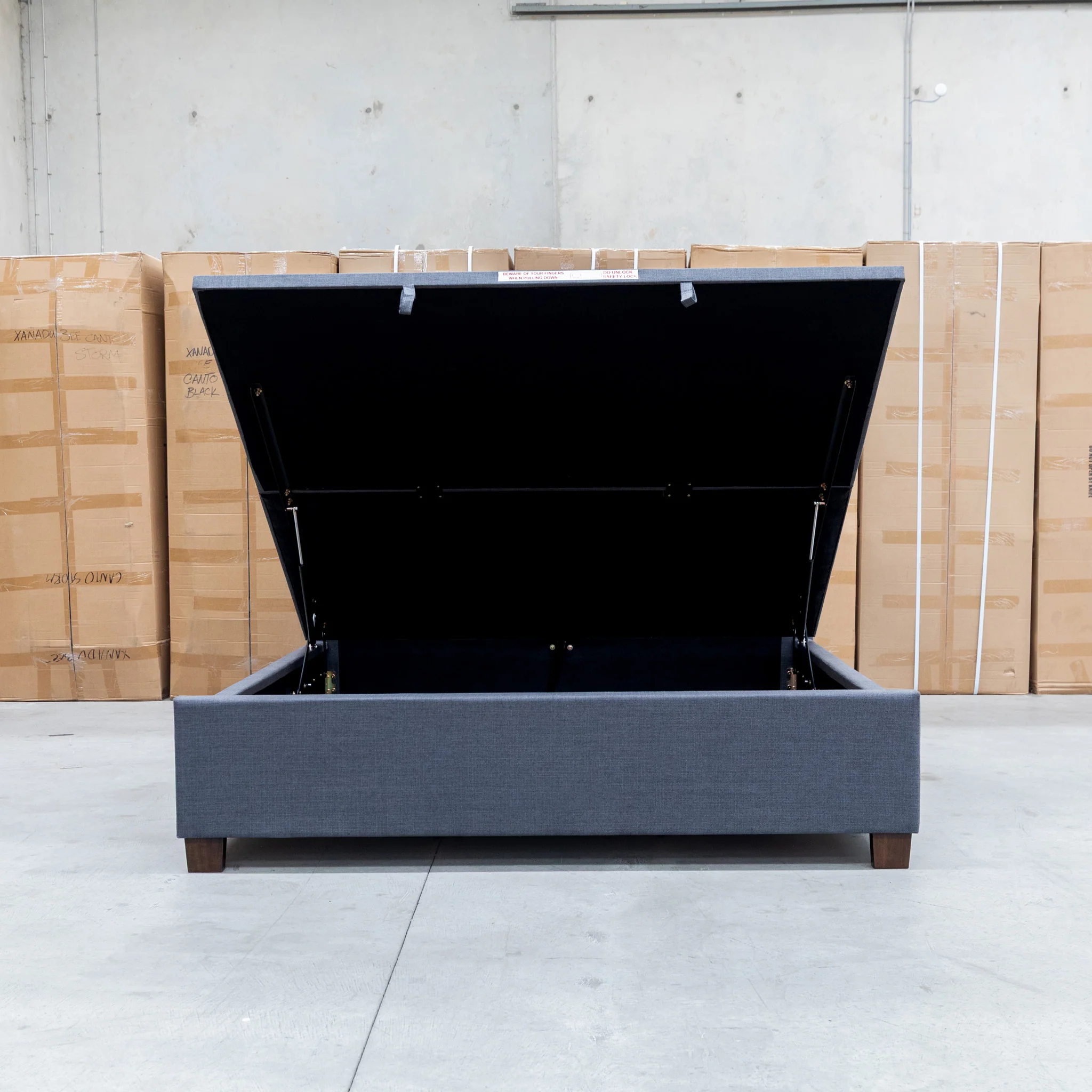 Sloane King Fabric Gas Lift Bed - Charcoal - Image 3