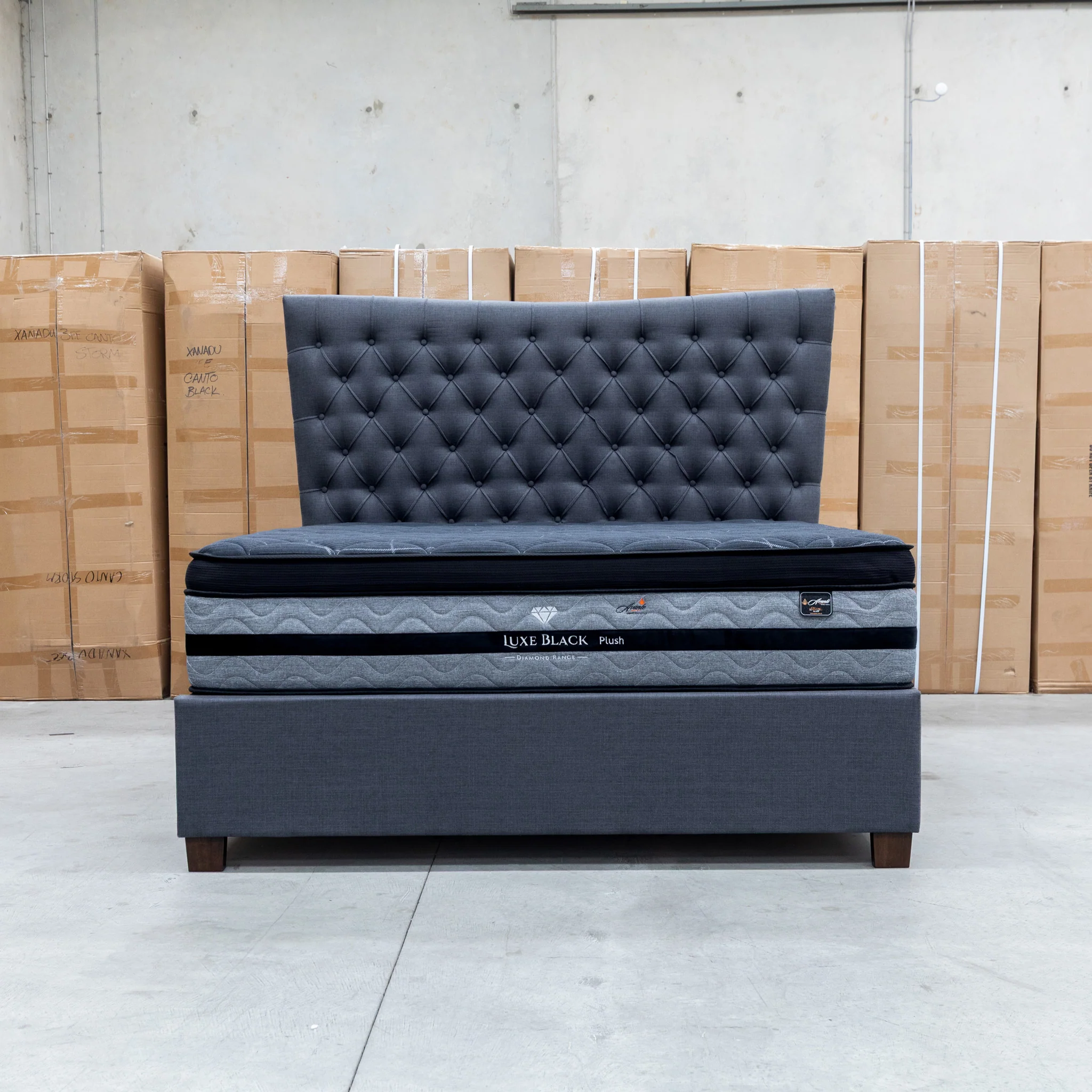 Sloane King Fabric Gas Lift Bed - Charcoal - Image 4