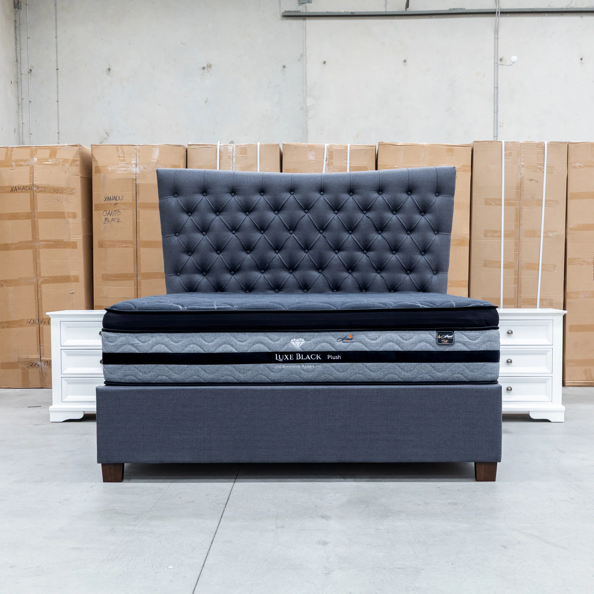 Sloane King Fabric Gas Lift Bed - Charcoal - Image 5