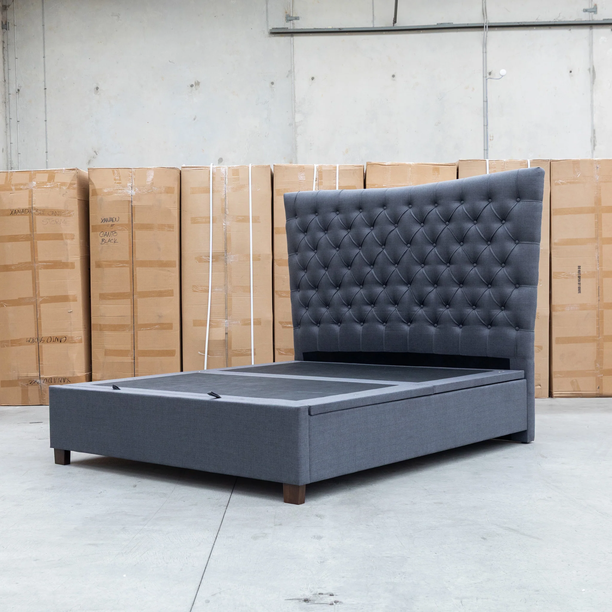 Sloane King Fabric Gas Lift Bed - Charcoal - Image 7