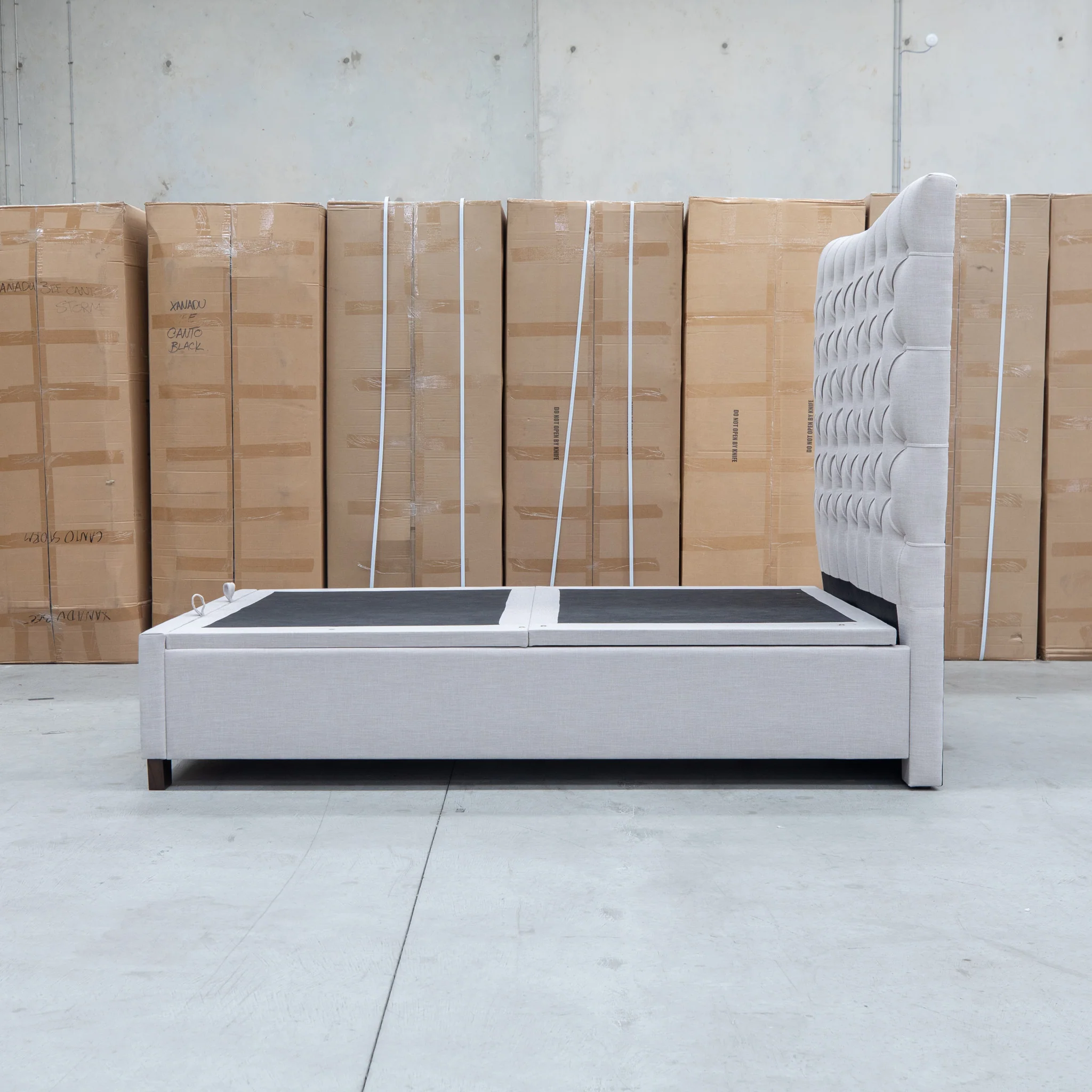 Sloane King Fabric Gas Lift Bed - Oat - Image 16