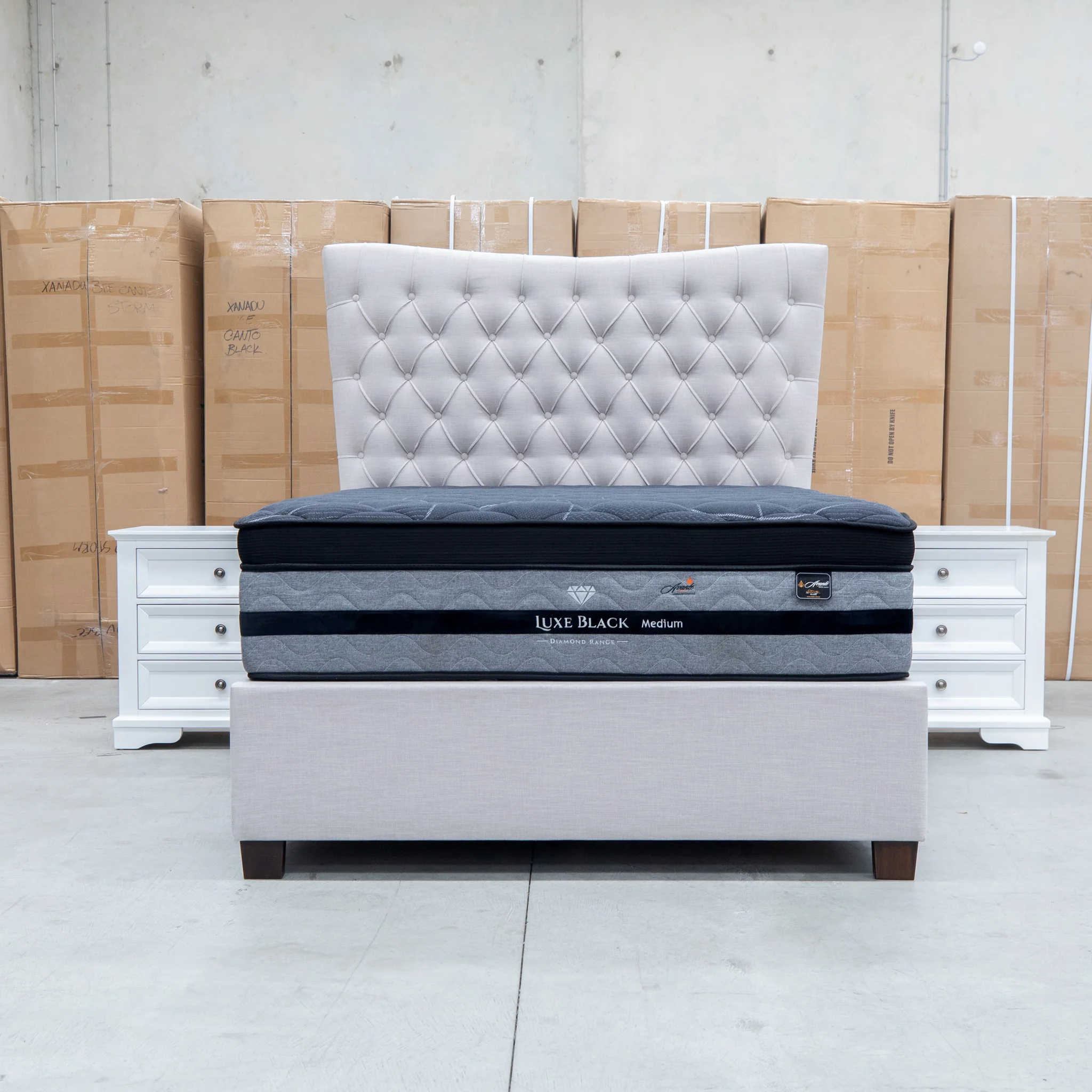 Sloane King Fabric Gas Lift Bed - Oat - Image 6