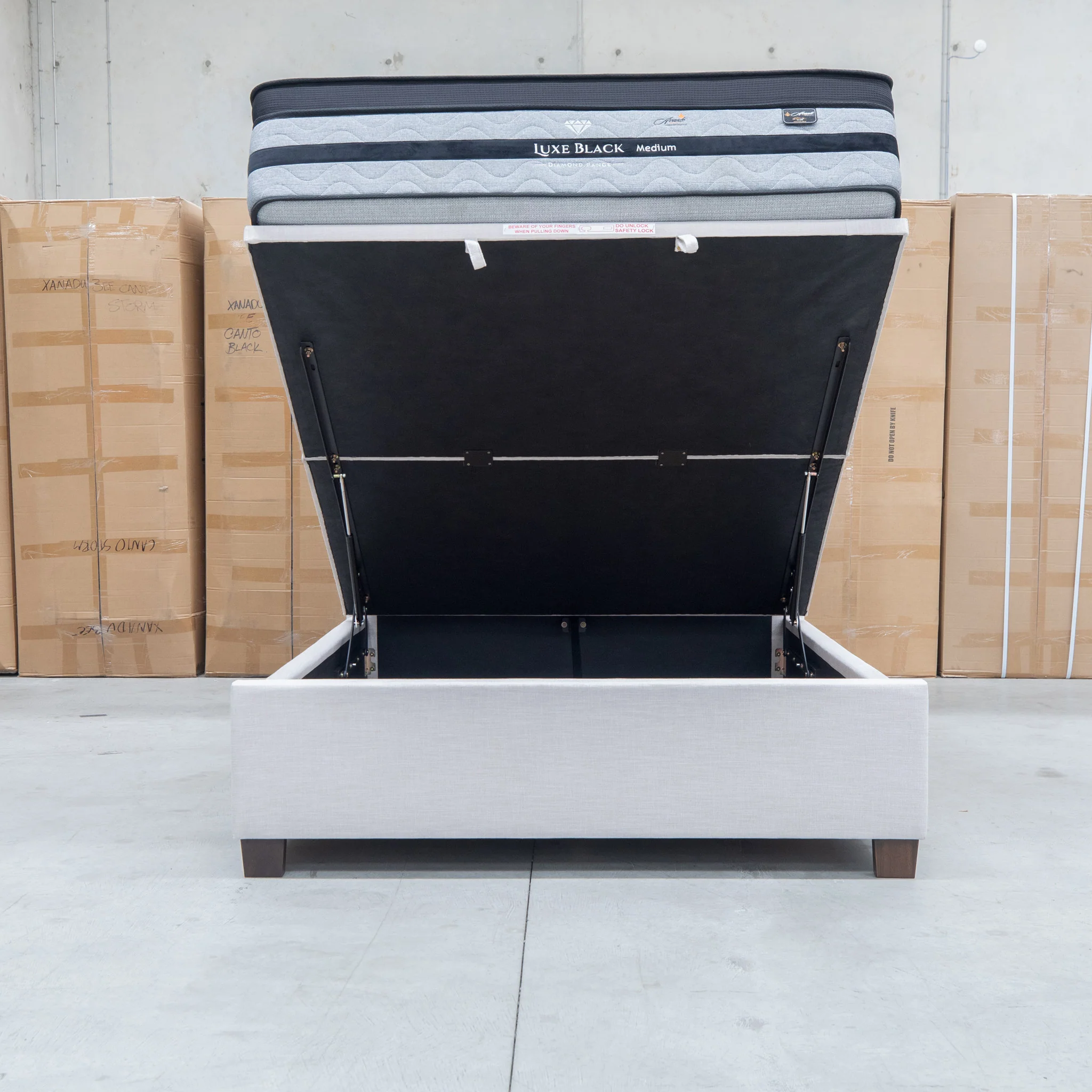 Sloane King Fabric Gas Lift Bed - Oat - Image 8