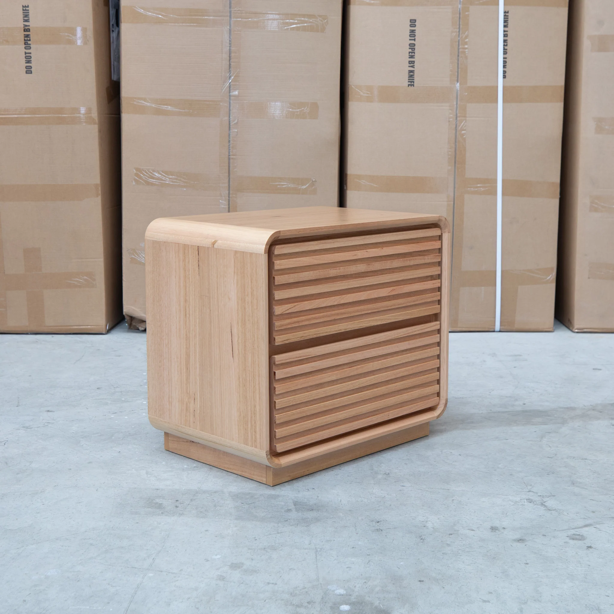 Southport Two Drawer Australian Messmate Hardwood Bedside - Image 3