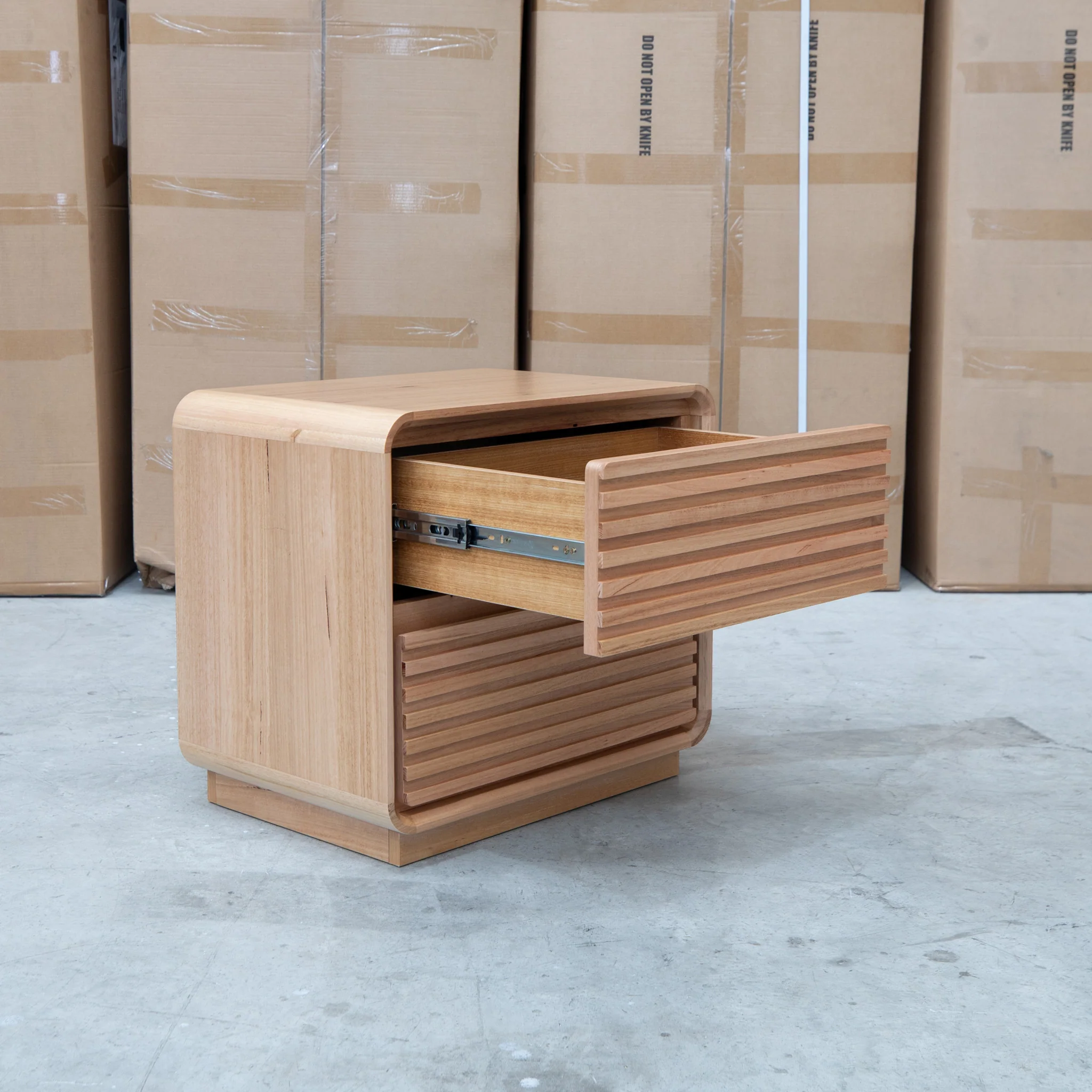 Southport Two Drawer Australian Messmate Hardwood Bedside - Image 4