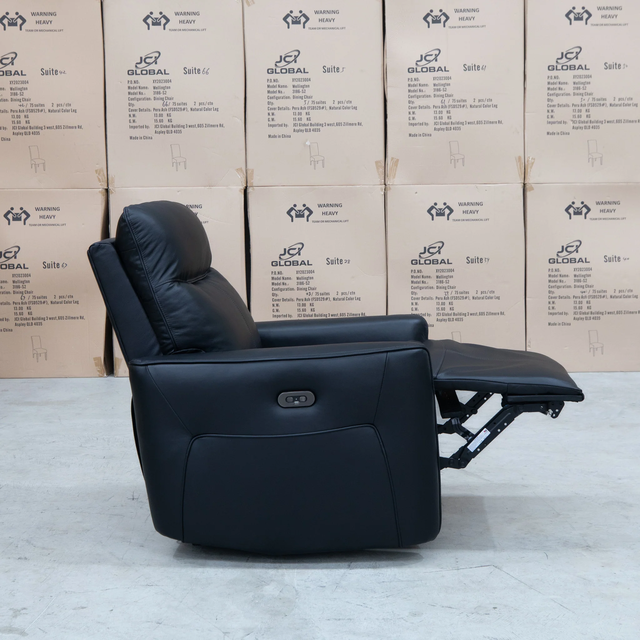 Stanford Dual-Motor Recliner - Black Leather - Image 12