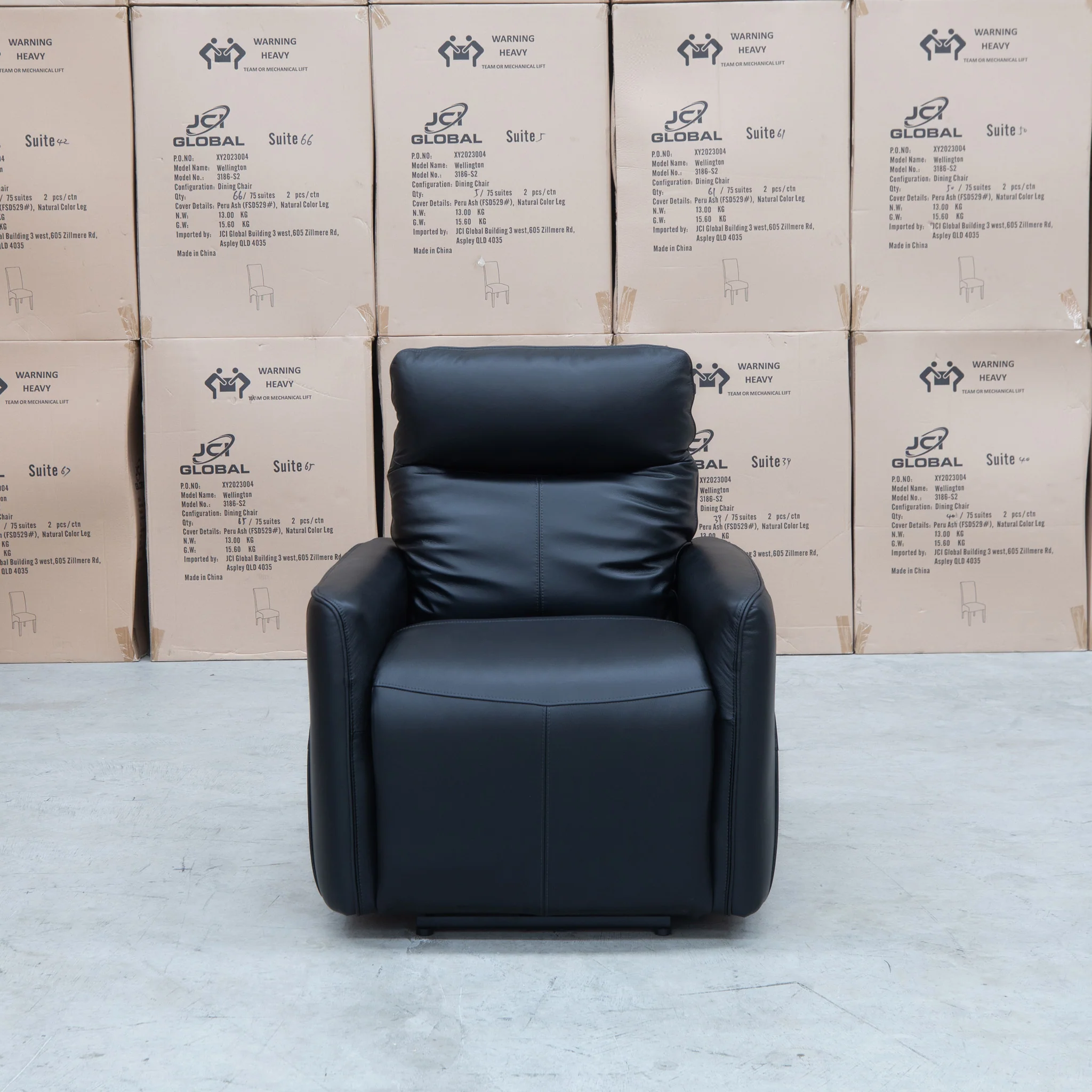 Stanford Dual-Motor Recliner - Black Leather - Image 4