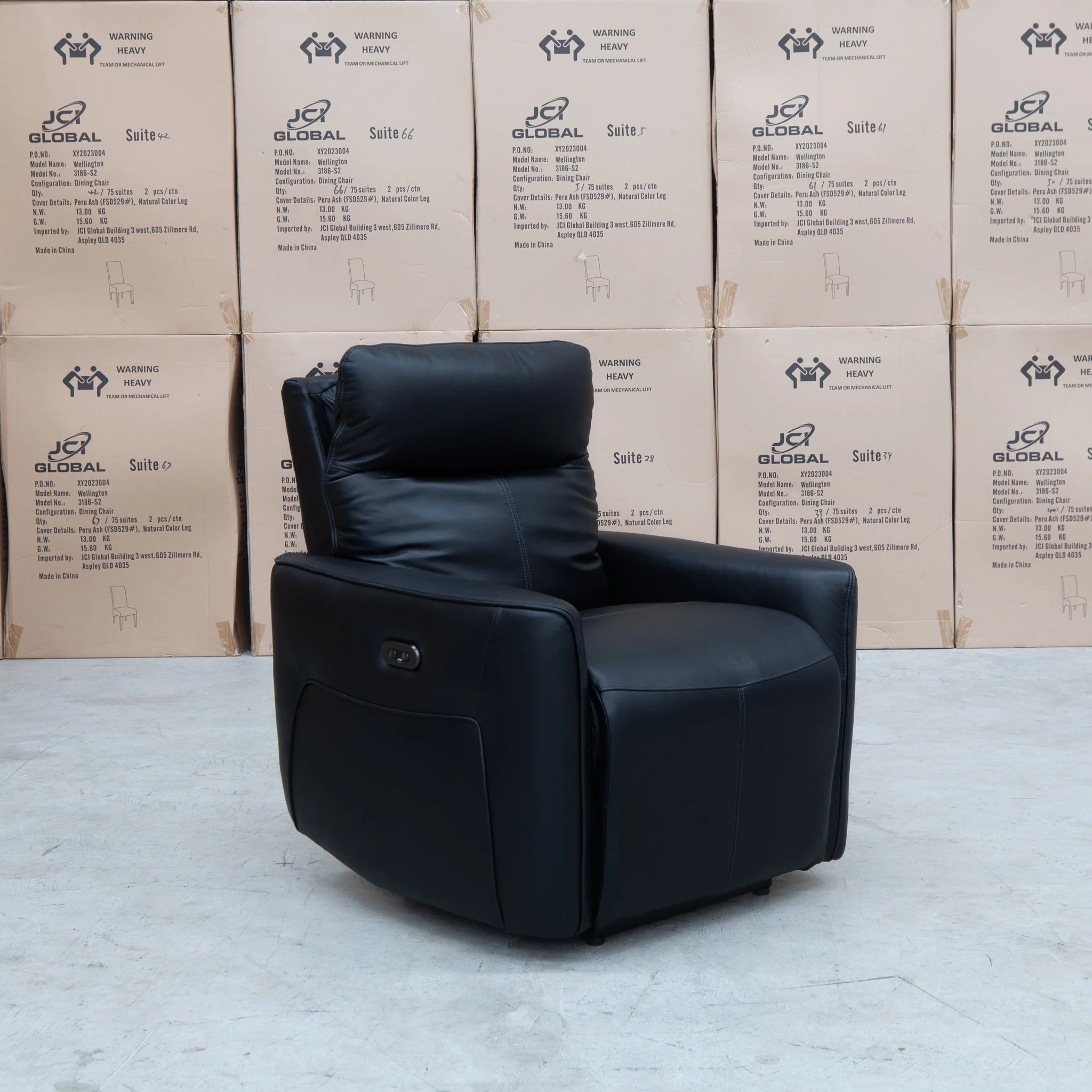 Stanford Dual-Motor Recliner - Black Leather - Image 8