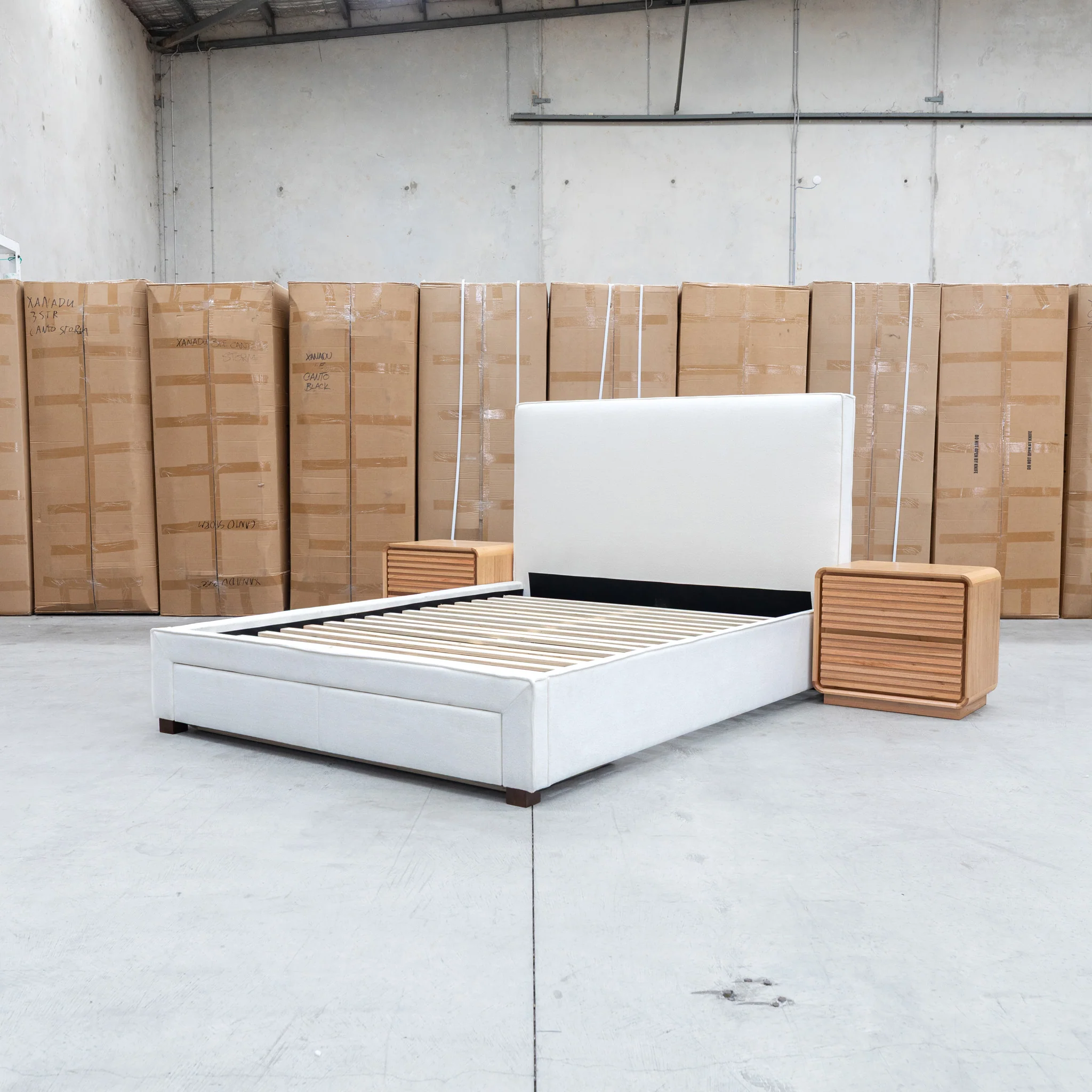 Talia Double Fabric Storage Bed - Bone - Image 12
