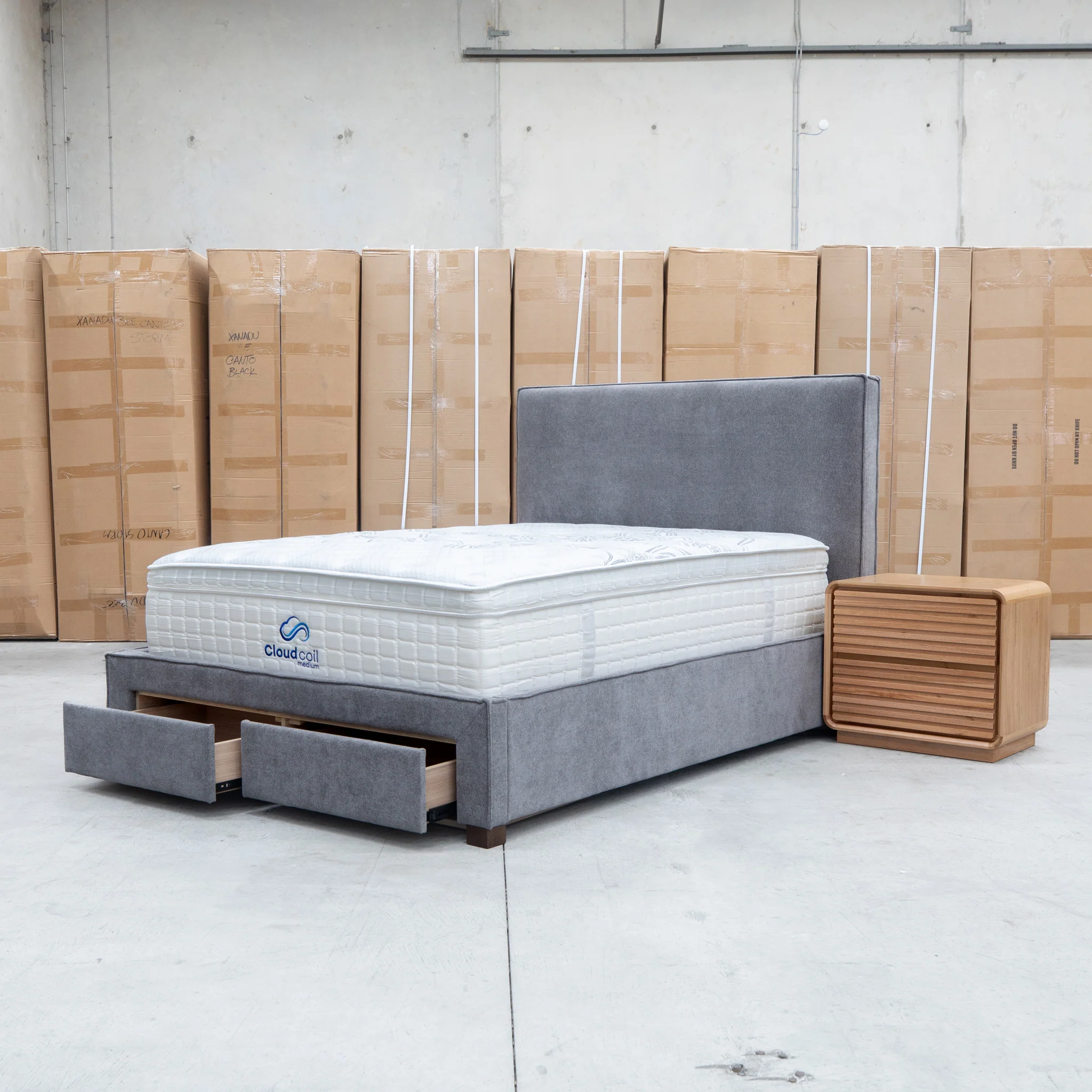 Talia Queen Fabric Storage Bed - Storm - Image 10