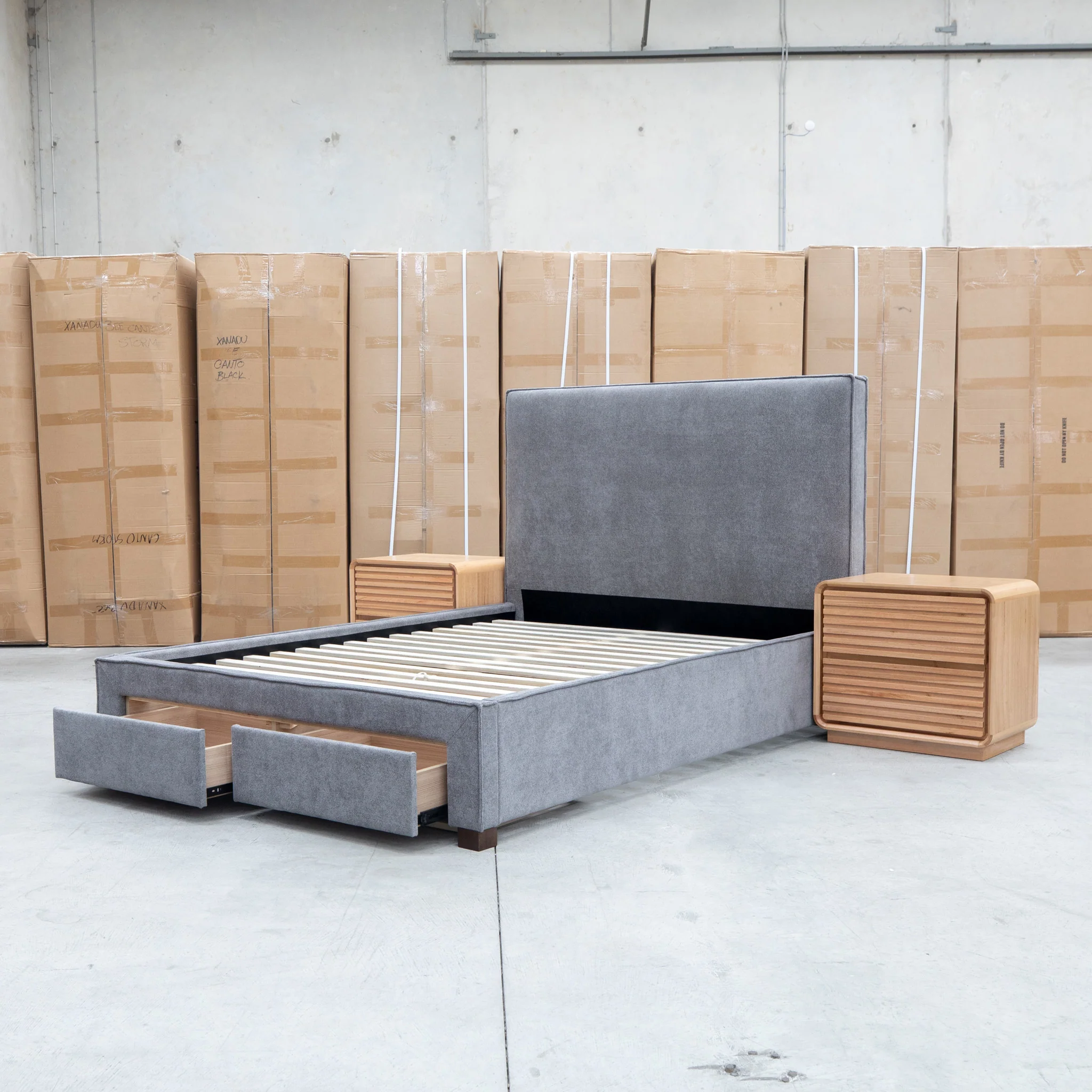 Talia Queen Fabric Storage Bed - Storm - Image 11