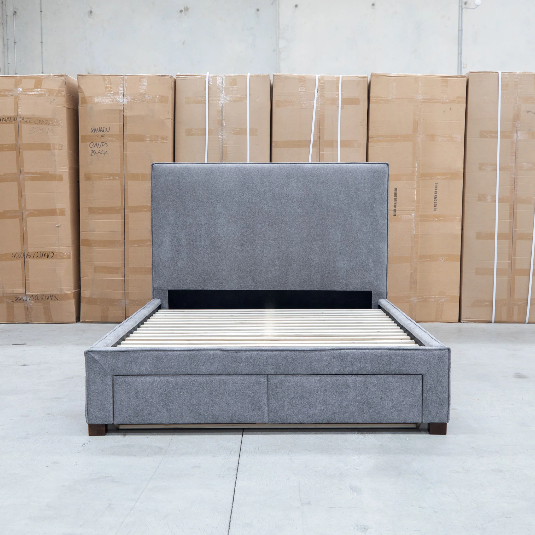 Talia Queen Fabric Storage Bed - Storm - Image 3