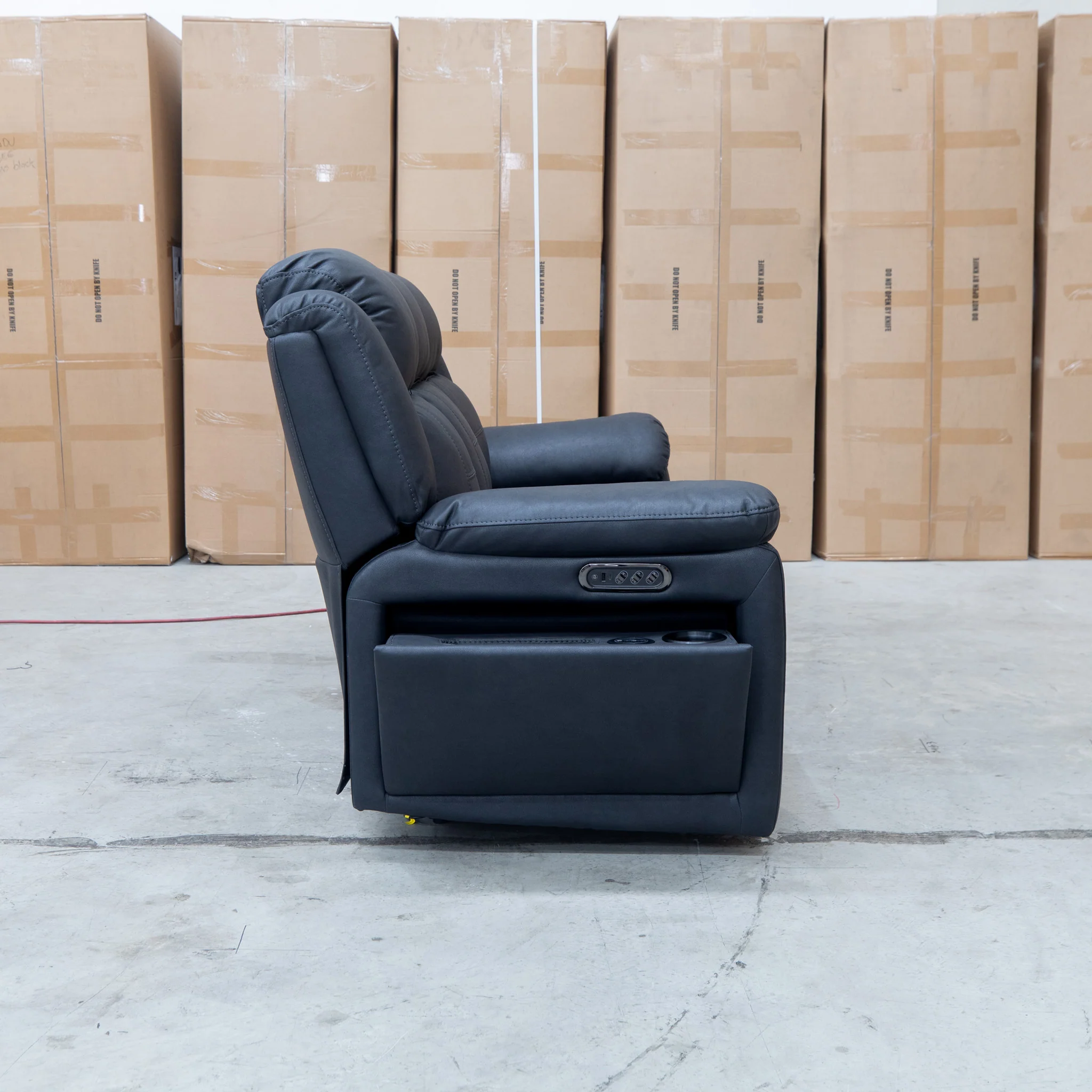 Venus Three Seat Triple-Motor Electric Recliner Lounge - Coal - Image 18
