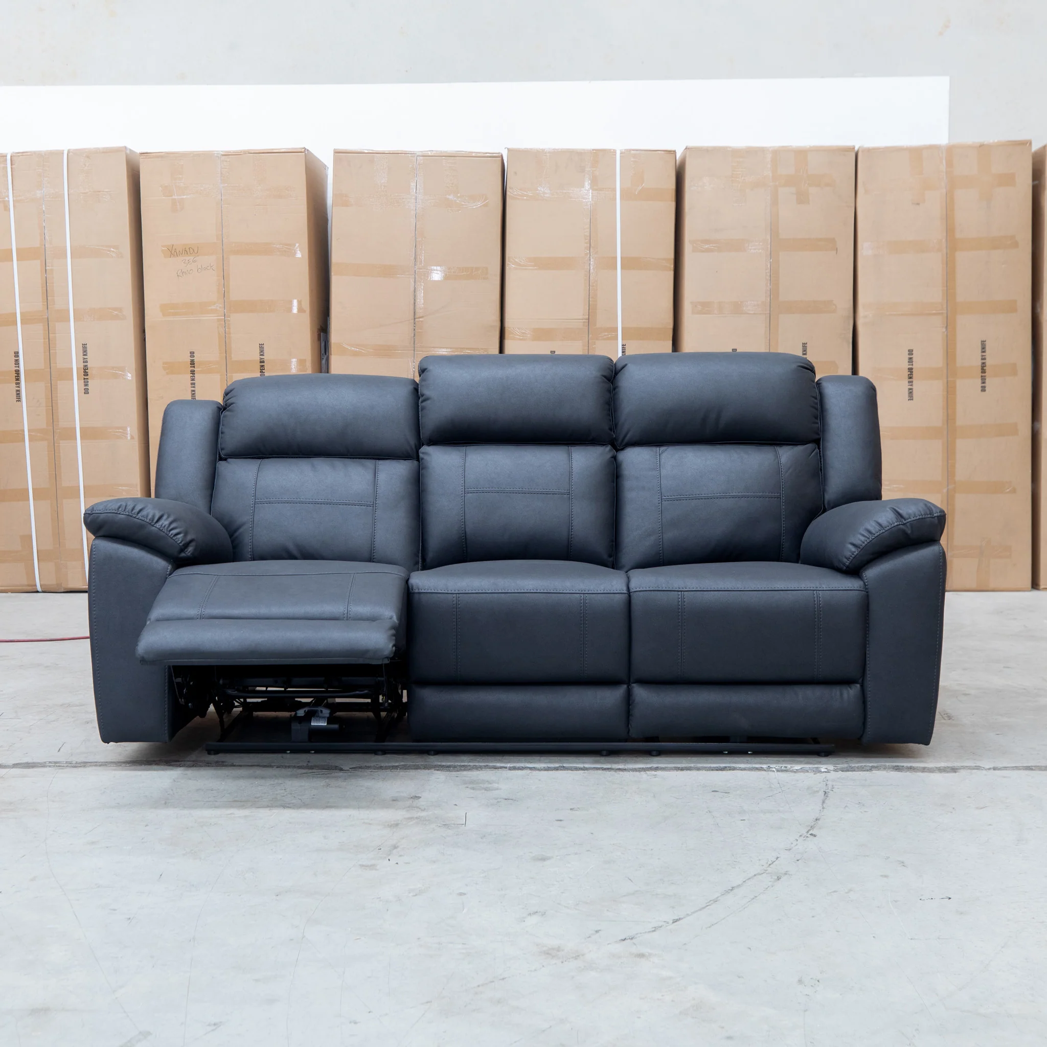 Venus Three Seat Triple-Motor Electric Recliner Lounge - Coal - Image 5
