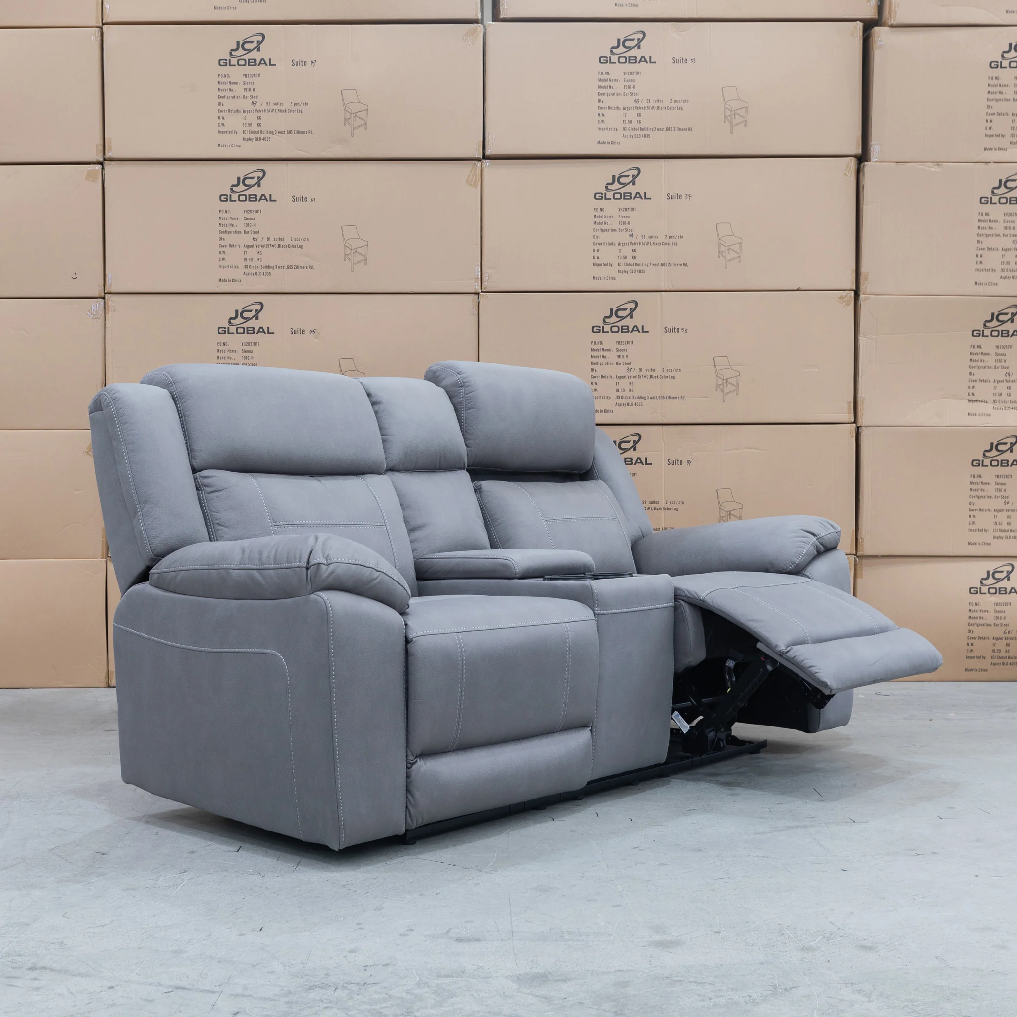 Venus Two Seat Dual-Motor Recliner Theatre - Ash - MK1 - Image 6