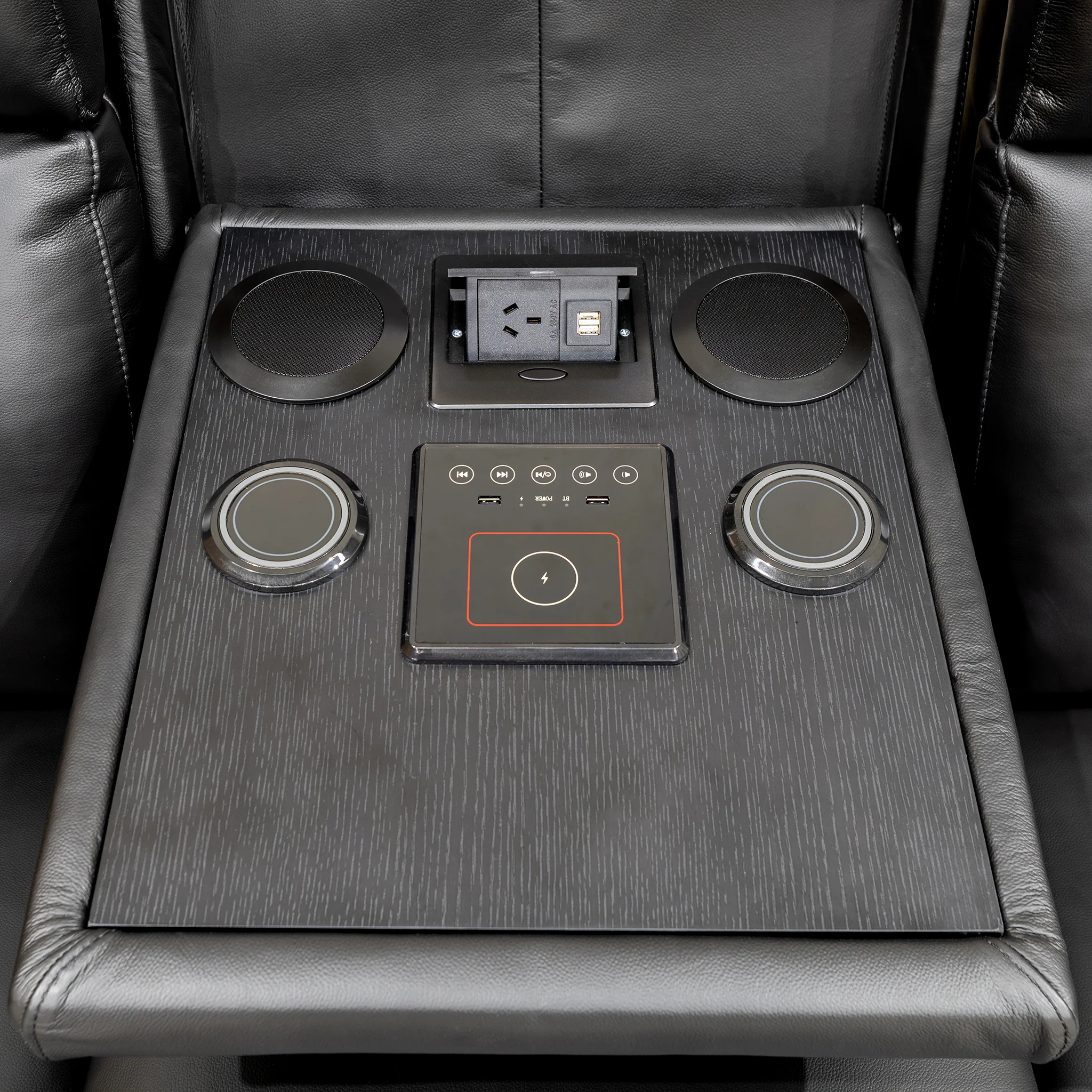 Xanadu Three Seater Dual Motor Electric Recliner Lounge - Storm Leather - Image 16